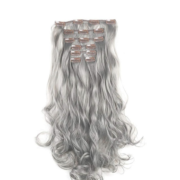 Gray Full Head clip in Extension
